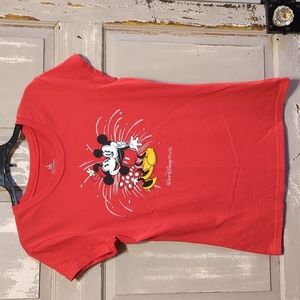 Disney Parks Mickey & Minnie Women's Shirt Red